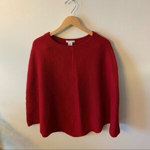 𝅺deane & White Red Knit Poncho Size L/XL